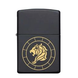 Zippo Black & Gold Leo Zodiac Sign Brass Pocket Lighter-image-87