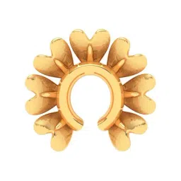 P.C. Chandra Jewellers 22k Gold Half Flower Shaped Nosepin-image-55