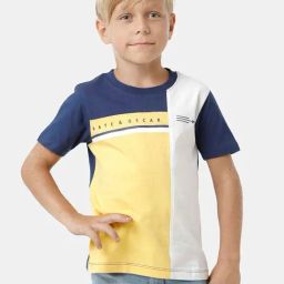 Kate & Oscar Kids Multicolor Cotton Color Block T-Shirt-14