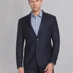 AD by Arvind Navy Regular Fit Blazer-image-9