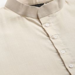 MAG Men Cream-Coloured Solid Regular Kurta with Pyjamas image 5