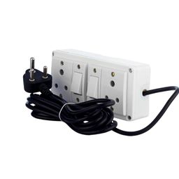 Cordnet Premium Extension BoardWIth White Two Socket Two Switch 15 Meter Long Wire image 1
