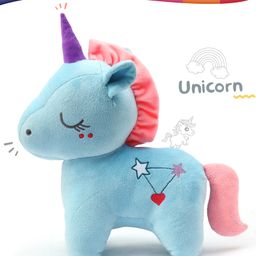 Intelliskills Hug O Feel Plush Toys Unicorn Blue - Height 33 cm-20