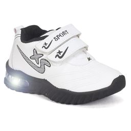 Lil Lollipop Patch Detailed Double Velcro Shoes With LED Light - White-image-84