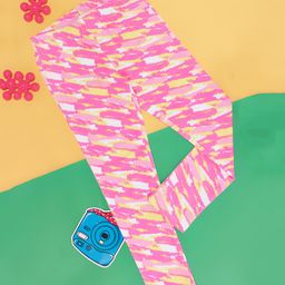 Pantaloons Junior Abstract Printed Leggings - Pink-picture-3