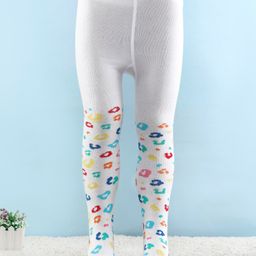 Cutewalk by Babyhug Anti Bacterial Footed Tight Abstract Design - White-image-17
