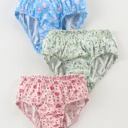 Revvo Junior Cotton Knit Octopus Printed Panties Pack of 3 - Blue Green & Baby Pink-picture-39