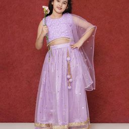 AJ Dezines Sleeveless Sequin Embellished  Lehenga Choli - Lavender-image-102