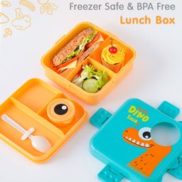 Dino Print Bento Lunch Box - Blue-picture-2