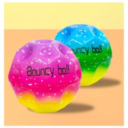 VGRASSP Super Bouncy Soft Foam Ball Toy For Kids With High Bounce, Textured Grip - Fun And Interactive Rubber Moon Ball With Craters - Color As Per Stock - (Pack of 2)-25