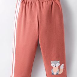 Tango Interlock Knit Full Length Lounge Pant With Fox Print - Coral-picture-19