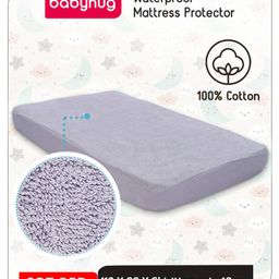 Babyhug 100% Cotton Waterproof Fitted Mattress Protector Cover - Grey-image-86