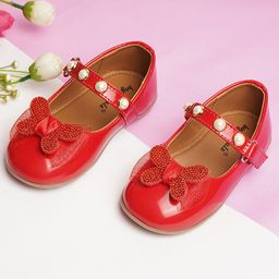 boyz n galz Stones Embellished Butterfly Applique Detailed Ballerinas - Red-image-68
