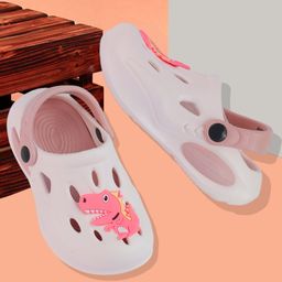 PASSION PETALS Dinosaur Applique Detailed Slingback Perforated Clogs - Cream-image-49