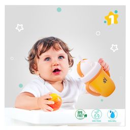 1st Step BPA Free Polypropylene Soft Spout Sipper With Twin Handles Orange - 210 ml image 3