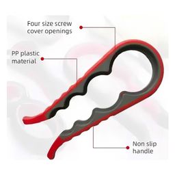 MOMISY 4 in 1 Creative Multifunction Gourd-Shaped Can Jar & Bottle Opener Kitchen Tool - Red & Grey image 3