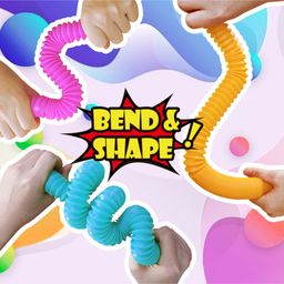 ADKD Pop Tubes Stress Relief Fidget Tubes for Kids and Adult Sensory Fidget Learning Toy Set of 24 Tubes-(Color May Vary) image 3
