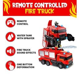 Azhari Remote Control Fire Truck Transforming Robot with One-Button360 Degree Rotation Toys for kids image 3