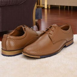 Guava Men Textured Leather Lace-Up Formal Derbys-picture-12