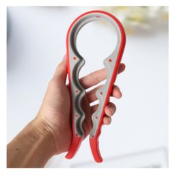 MOMISY 4 in 1 Creative Multifunction Gourd-Shaped Can Jar & Bottle Opener Kitchen Tool - Red & Grey image 5