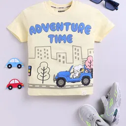 Happy Faces Boys Snoopy Printed Pure Cotton T-shirt-image-85