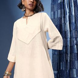 Taavi Cora Pure Cotton Gotta Patti Detail A-Line Kurta With Trousers-picture-28
