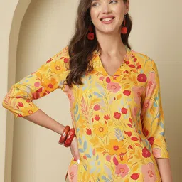 Anouk Print Mandarin Collar Top-picture-41