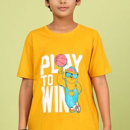 YK Boys Typography Printed Round Neck Cotton Relaxed Fit T-shirt-18