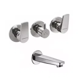 PLUMBER POEM Concealed Wall Mixer, One Piece Composite Body with Wall Spout and Flange (Combo), PM-510CB-33