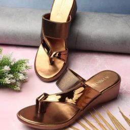 Iconics Women's Antique Gold Toe Ring Wedges-image-57
