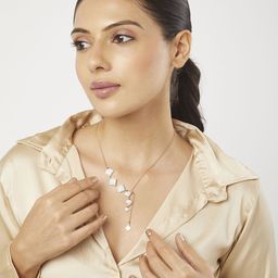 TOS Rose Gold-Plated Stainless Steel Cubic Zirconia Studded Chain-27