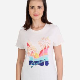 Skechers Women Graphic Printed Round Neck Cotton T-shirt-image-80