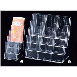 AS ONE Multistage Brochure Stand W11.5×D15×H25.5 cm Transparent Polystyrene Resin, 61-211-3-3-picture-47