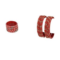 Somil Combo Glass Bangles For Women | Traditional Bangles Set | Daily, Festive & Party, Combo Of 2 Set, Red, Radium-image-92