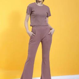 Rigo Mauve Striped Top With Pants-picture-14