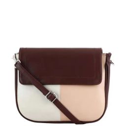 Toteteca Brown Color Block Medium Sling Handbag-image-24