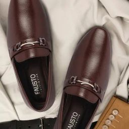 Fausto Men's Brown Formal Loafers-image-88