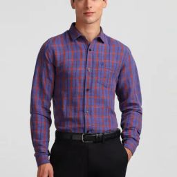 Allen Solly Purple  Slim Fit Checks Shirt-image-30