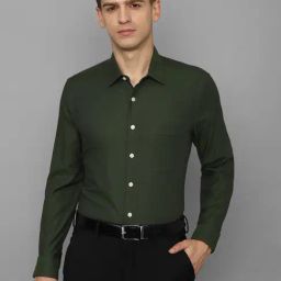 Louis Philippe Green Cotton Slim Fit Texture Shirt-picture-33