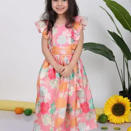 Here&Now X Kinder Kids Girls Printed Ready to Wear Lehenga &-30