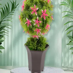 DeoDap Pink And Green Artificial Flower Pot-picture-33