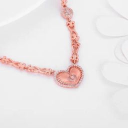 GIVA Anushka Sharma Love is Everywhere 92.5 Sterling Silver Love Affair Rose Gold Necklace-image-53