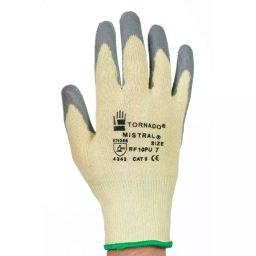 Tornado Mistral Yellow Lycra Abrasion Resistant Cut Resistant Work Gloves Size 7 Polyurethane Coating, RF10PU-07-image-84