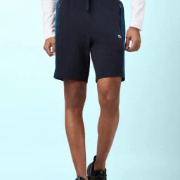 Ajile by Pantaloons Navy Slim Fit Colour Block Shorts-image-28