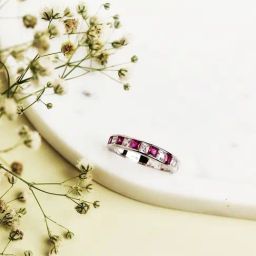 Curio Cottage 925 Silver Royal Pink Crystal Ring-image-14