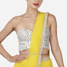 Zaveri Pearls Green Dazzling Kundan Embellished Sleek Bridal Kamarbandh-ZPFK16128-image-91
