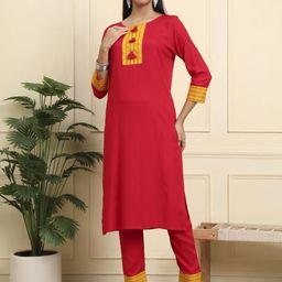 anouk rustic Women Solid Kurta with Trousers-picture-40