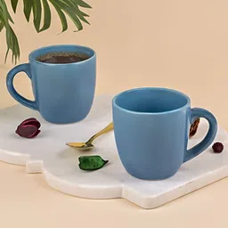 Storepedia Turquoise Blue Solid Ceramic Matte Cups Set of Cups and Mugs-19