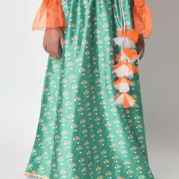 studiorasa Kids Green Floral Print Skirt-picture-16