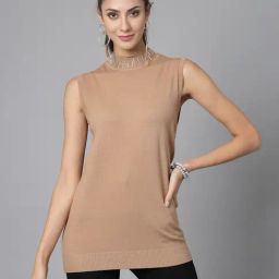 Mafadeny Beige Regular Fit Sweater-image-2